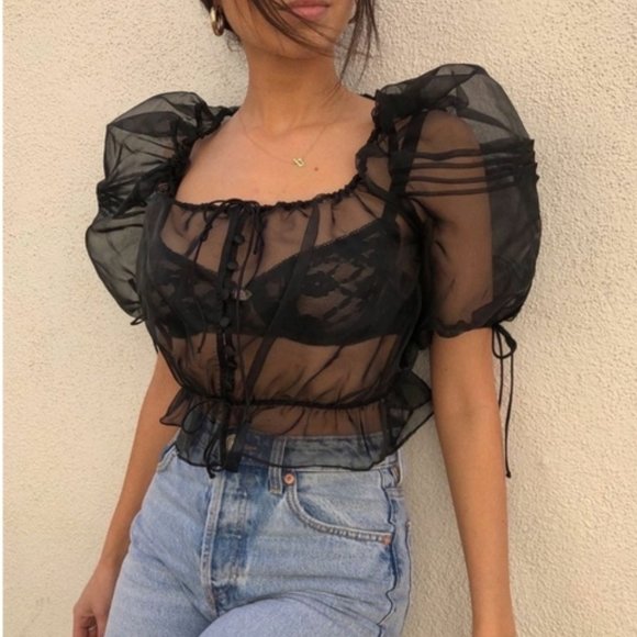 For Love And Lemons Tops - SOLD -- For Love & Lemons Elodie Blouse 🖤